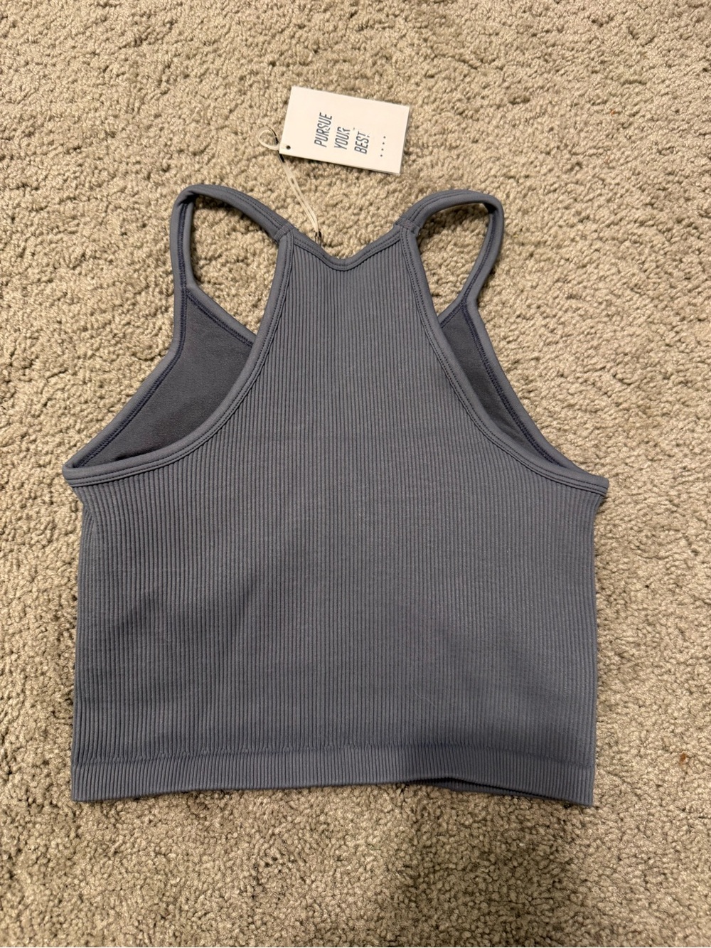 ACTA Ribbed Racerback Crop Top & biker shorts - Picture 2 of 4